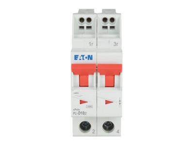 Front view Eaton PLI D10 2 Miniature circuit breaker 2 p D10A
