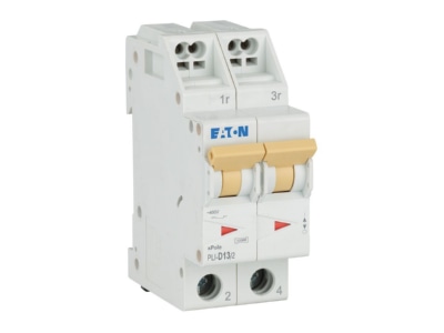 View right Eaton PLI D13 2 Miniature circuit breaker 2 p D13A