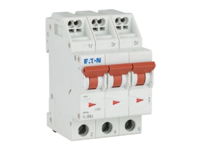 Ansicht rechts Eaton PLI D4 3 Leitungsschutzschalter D 4A  3p Steckkl 