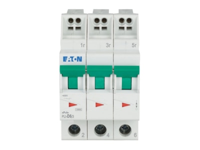 Vorderseite Eaton PLI D6 3 Leitungsschutzschalter D 6A  3p Steckkl 