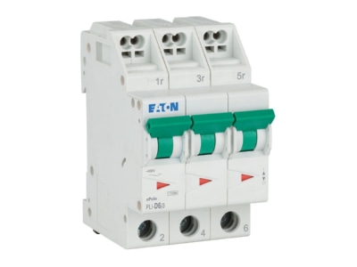 Ansicht rechts Eaton PLI D6 3 Leitungsschutzschalter D 6A  3p Steckkl 