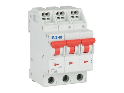 View right Eaton PLI D10 3 Miniature circuit breaker 3 p D10A