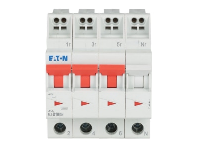 Vorderseite Eaton PLI D10 3N Leitungsschutzschalter D 10A  3p N Steckkl 