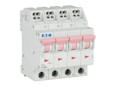 Ansicht rechts Eaton PLI D2 4 Leitungsschutzschalter D 2A  4p Steckkl 