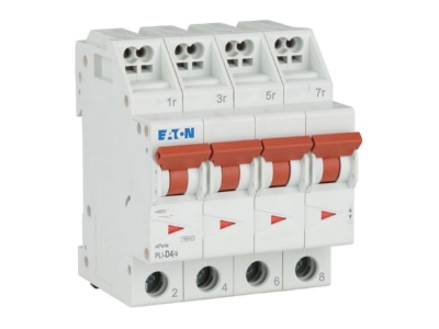 Ansicht rechts Eaton PLI D4 4 Leitungsschutzschalter D 4A  4p Steckkl 