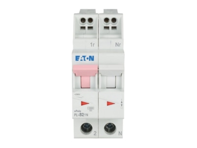Produktbild Vorderseite Eaton PLI B2 1N Leitungsschutzschalter B 2A  1p N Steckkl 