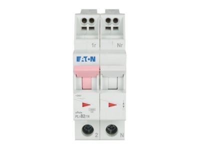 Vorderseite Eaton PLI B2 1N Leitungsschutzschalter B 2A  1p N Steckkl 