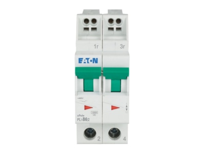 Vorderseite Eaton PLI B6 2 Leitungsschutzschalter B 6A  2p Steckkl 