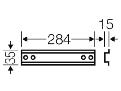 Mazeichnung Hensel Mi TS 30 Tragschiene 284mmlang Hutpr 35mm