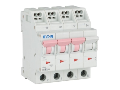 Ansicht rechts Eaton PLI B2 3N Leitungsschutzschalter B 2A  3p N Steckkl 