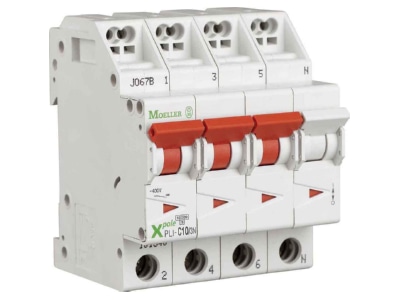 Produktbild Eaton PLI B10 3N Leitungsschutzschalter B 10A  3p N Steckkl 