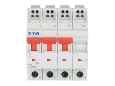 Vorderseite Eaton PLI B10 3N Leitungsschutzschalter B 10A  3p N Steckkl 