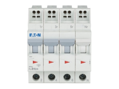 Vorderseite Eaton PLI B16 3N Leitungsschutzschalter B 16A  3p N Steckkl 