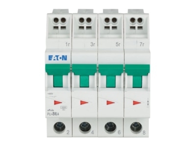 Vorderseite Eaton PLI B6 4 Leitungsschutzschalter B 6A  4p Steckkl 