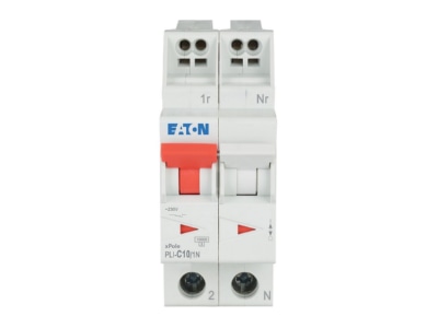 Vorderseite Eaton PLI C10 1N Leitungsschutzschalter C 10A  1p N Steckkl 