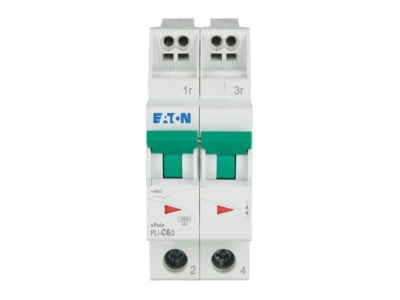 Vorderseite Eaton PLI C6 2 Leitungsschutzschalter C 6A  2p Steckkl 