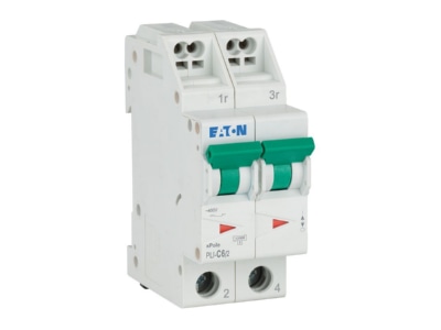 Ansicht rechts Eaton PLI C6 2 Leitungsschutzschalter C 6A  2p Steckkl 
