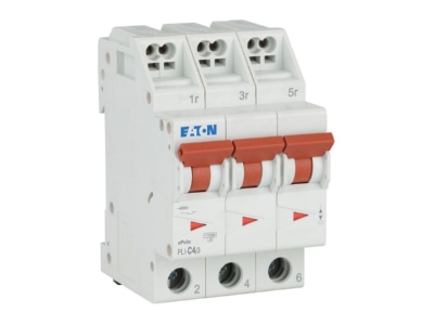 Ansicht rechts Eaton PLI C4 3 Leitungsschutzschalter C 4A  3p Steckkl 