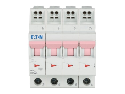 Vorderseite Eaton PLI C2 4 Leitungsschutzschalter C 2A  4p Steckkl 