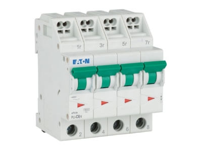 Ansicht rechts Eaton PLI C6 4 Leitungsschutzschalter C 6A  4p Steckkl 