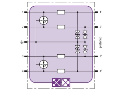 Circuit diagram 1 Dehn BXT ML4 BE 24 Combined arrester for signal systems
