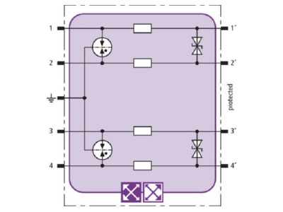 Circuit diagram 1 Dehn BXT ML4 BD 180 Combined arrester for signal systems
