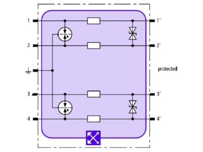Circuit diagram 2 Dehn BXT ML4 BD 180 Combined arrester for signal systems
