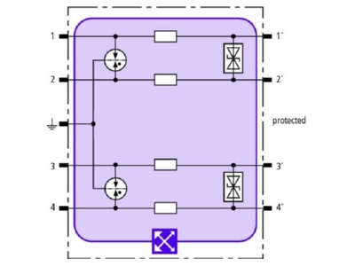 Circuit diagram 2 Dehn BXT ML4 BD HF 24 Combined arrester for signal systems
