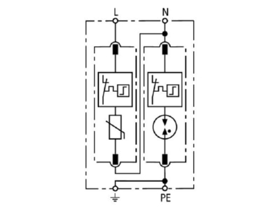 Circuit diagram 1 Dehn DG M TT 2P 275 Surge protection for power supply
