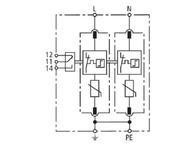 Circuit diagram 2 Dehn DG M TN 275 FM Surge protection for power supply
