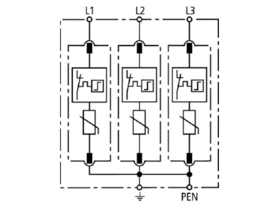 Circuit diagram 1 Dehn DG M TNC 275 Surge protection for power supply
