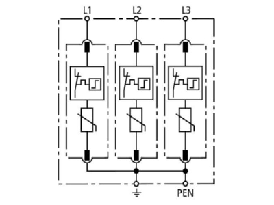 Circuit diagram 2 Dehn DG M TNC 275 Surge protection for power supply
