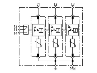Circuit diagram 1 Dehn DG M TNC 275 FM Surge protection for power supply
