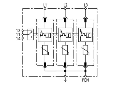 Circuit diagram 2 Dehn DG M TNC 275 FM Surge protection for power supply
