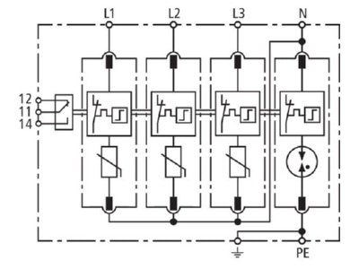 Circuit diagram 1 Dehn DG M TT 275 FM Surge protection for power supply
