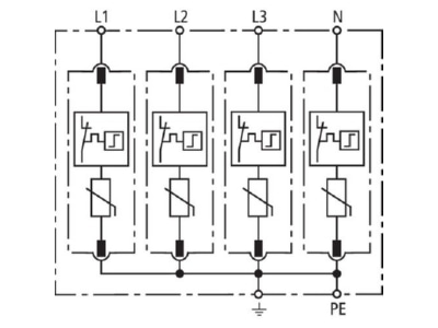 Circuit diagram 1 Dehn DG M TNS 275 Surge protection for power supply
