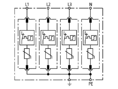 Circuit diagram 2 Dehn DG M TNS 275 Surge protection for power supply
