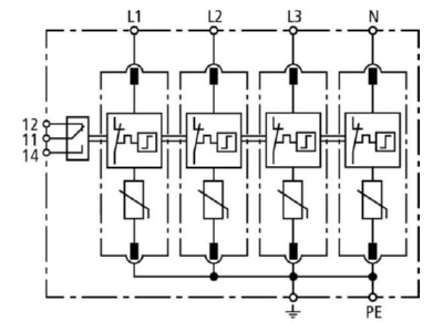 Circuit diagram 3 Dehn DG M TNS 275 FM Surge arrester DEHNguard 
