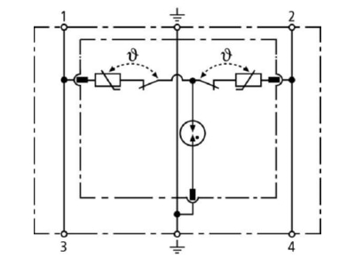 Circuit diagram 1 Dehn DR M 2P 255 Surge protection device 230V 2 pole
