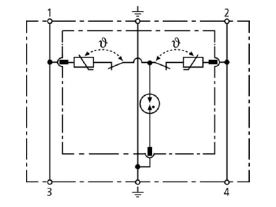 Circuit diagram 2 Dehn DR M 2P 255 Surge protection device 230V 2 pole
