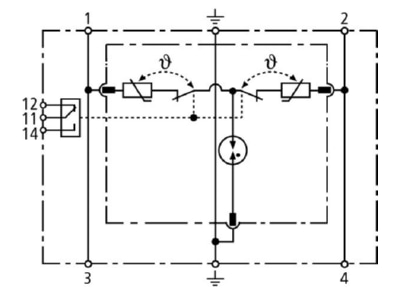 Circuit diagram 2 Dehn DR M 2P 255 FM Surge protection device 230V 2 pole

