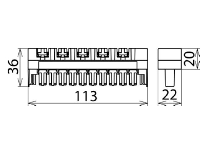Dimensional drawing 3 Dehn BM 10 DRL Basic element for surge protection