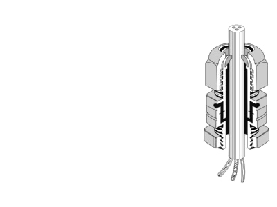 Dimensional drawing Hensel KBM 20 Cable gland   core connector M20