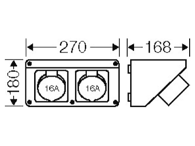 Mazeichnung Hensel FP CB 211 FP Connection Box fuer den Geraeteeinbau