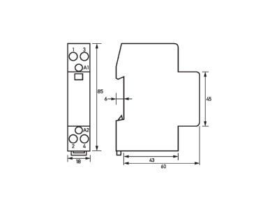 Mazeichnung Doepke HS 20 20 230V 50HZ Schuetz 2 Schliesser