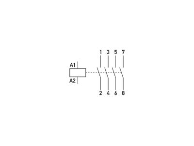 Circuit diagram Doepke HS 2 024AC 20 40 Installation contactor 24VAC 4 NO  0 NC
