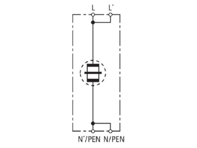 Circuit diagram 1 Dehn DB 1 255 H Lightning arrest for power supply 50kA
