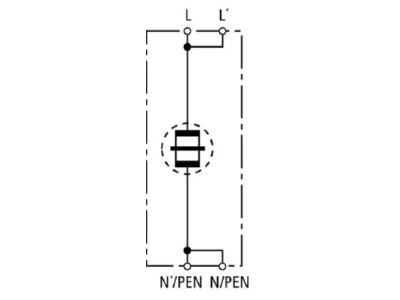 Circuit diagram 2 Dehn DB 1 255 H Lightning arrest for power supply 50kA
