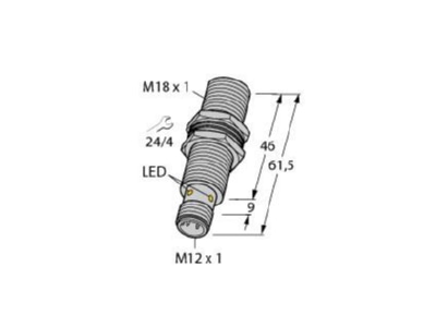 Ma�zeichnung 2 Turck Bi5U M18M VP4X H1141 Sensor induktiv uprox