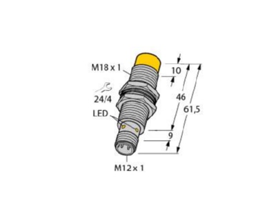 Dimensional drawing 2 Turck Ni12UM18MVP4XH1141 Inductive proximity switch 12mm